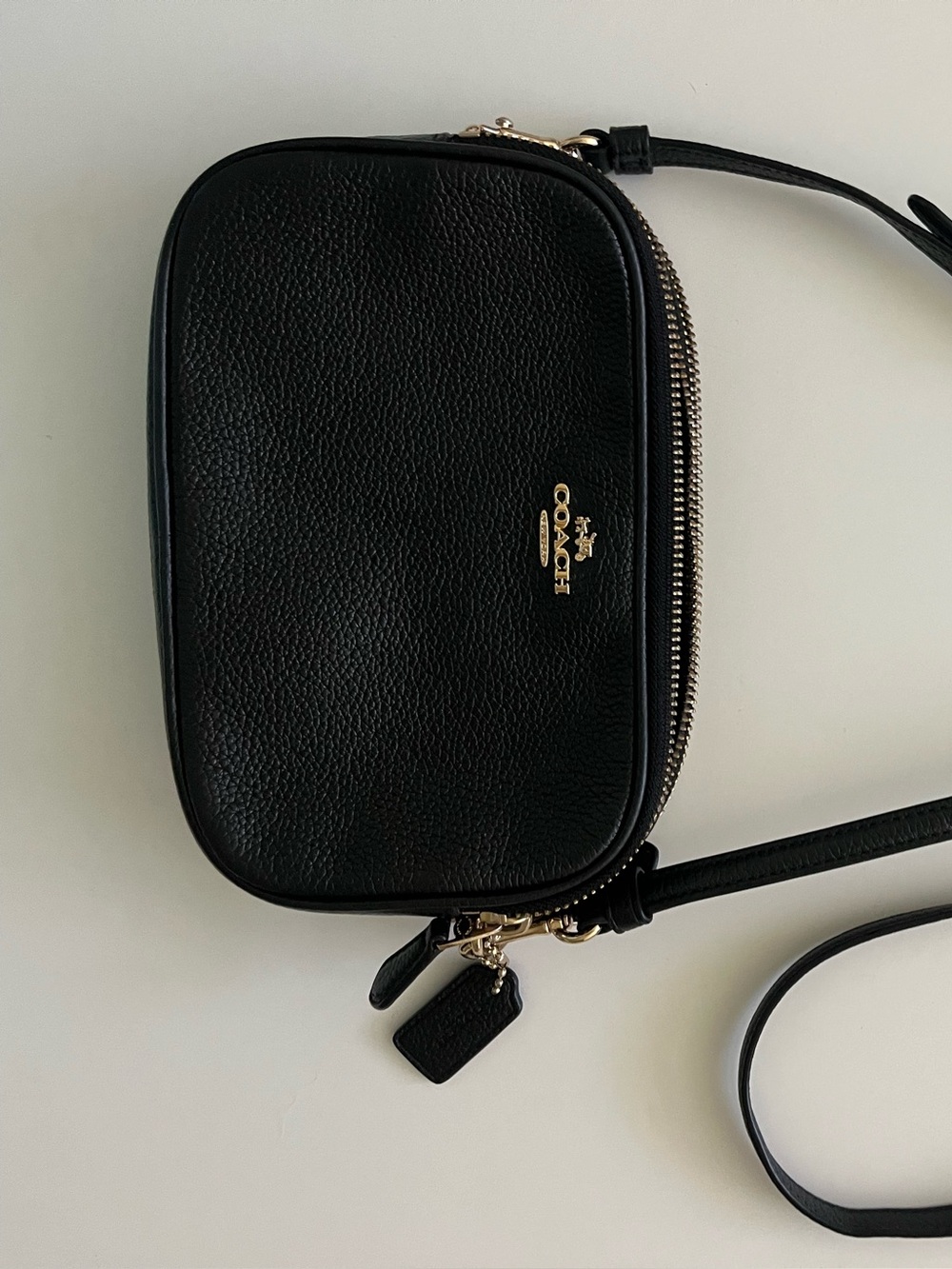 Authentic COACH Pebbled Leather Double Zip Crossbody Bag +✨BONUS free bag - Picture 2 of 14